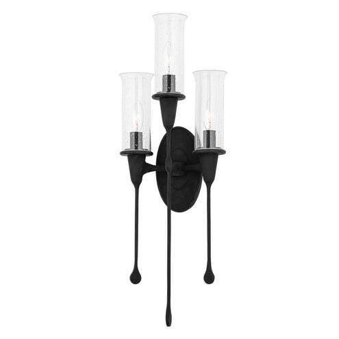 Chisel 3 Light 9.75 inch Black Iron Wall Sconce Wall Light