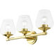 Willow 3 Light 23 inch Polished Brass Vanity Sconce Wall Light