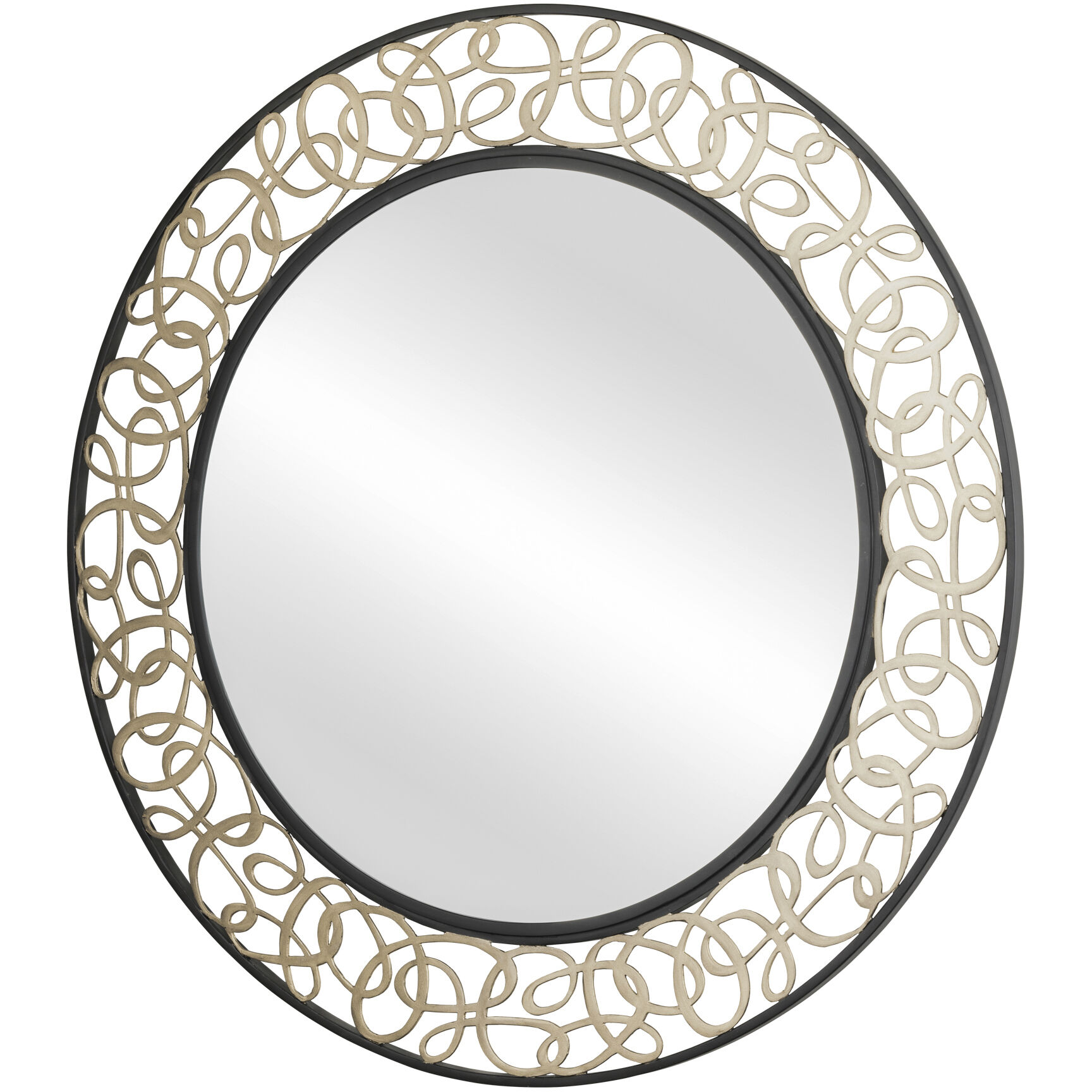 Scribble 33 X 33 inch Matte Black with Artifact Wall Mirror