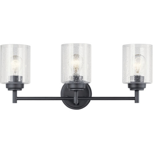 Winslow 3 Light 22 inch Black Wall Mt Bath 3 Arm Wall Light