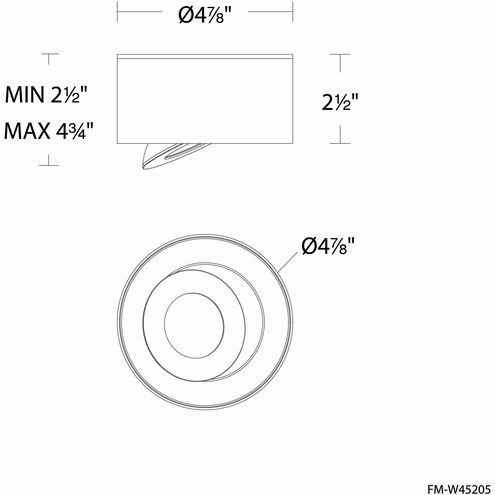 Peek LED 4.88 inch Black Flush Mount Ceiling Light in 3500K, dweLED