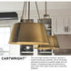 Cartwright 3 Light 19.5 inch Rustic Brass with Oil Rubbed Bronze Indoor Chandelier Ceiling Light