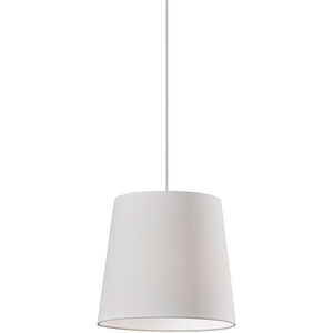 Tall Drum 1 Light 13 inch White Portable Pendant Ceiling Light, with Plug, Simplee Adesso