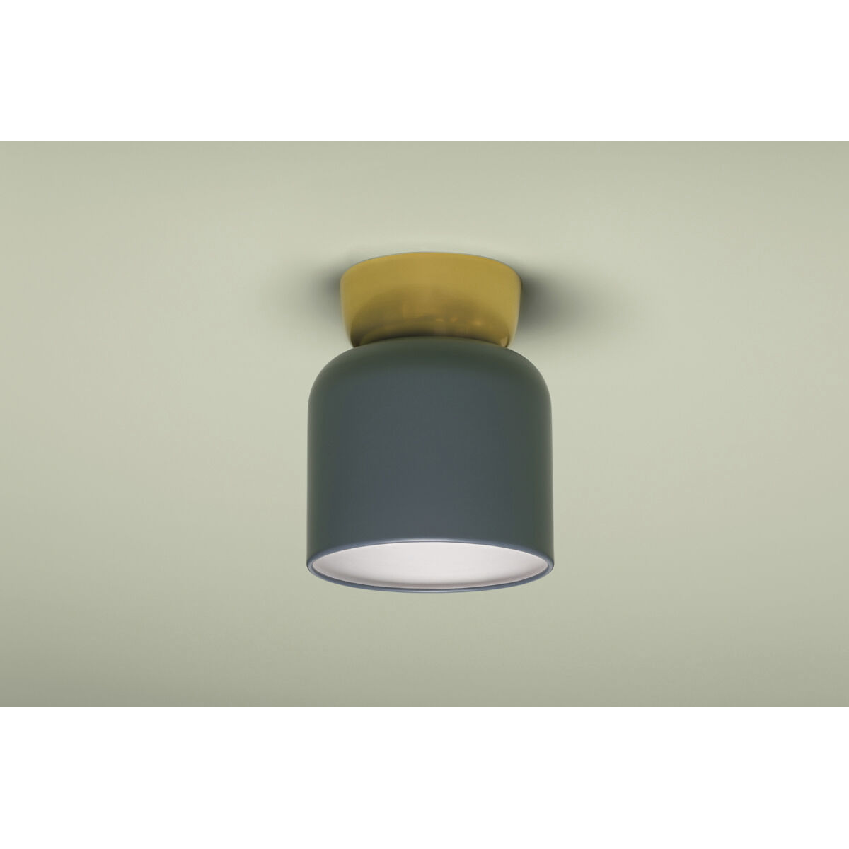 Batya 1 Light 6.25 inch Aged Brass/Slate Blue Flush Mount Ceiling Light