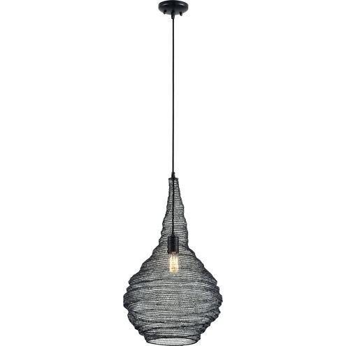 Wabi Sabi 1 Light 16 inch Soft Black Pendant Ceiling Light