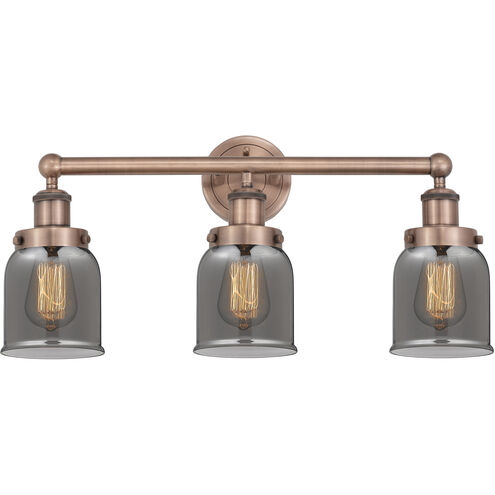 Bell 3 Light 24.5 inch Antique Copper Bath Vanity Light Wall Light in Plated Smoke
