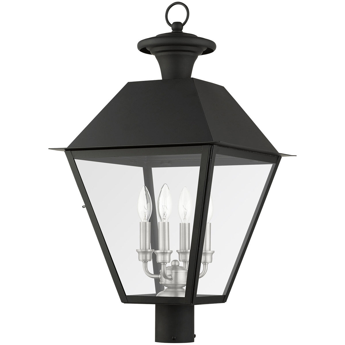 Mansfield 4 Light 28 inch Black Outdoor Post Top Lantern