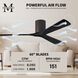 Atlas Irene-3H 60 inch Textured Bronze with Matte Black Blades Ceiling Fan, Flush Mounted