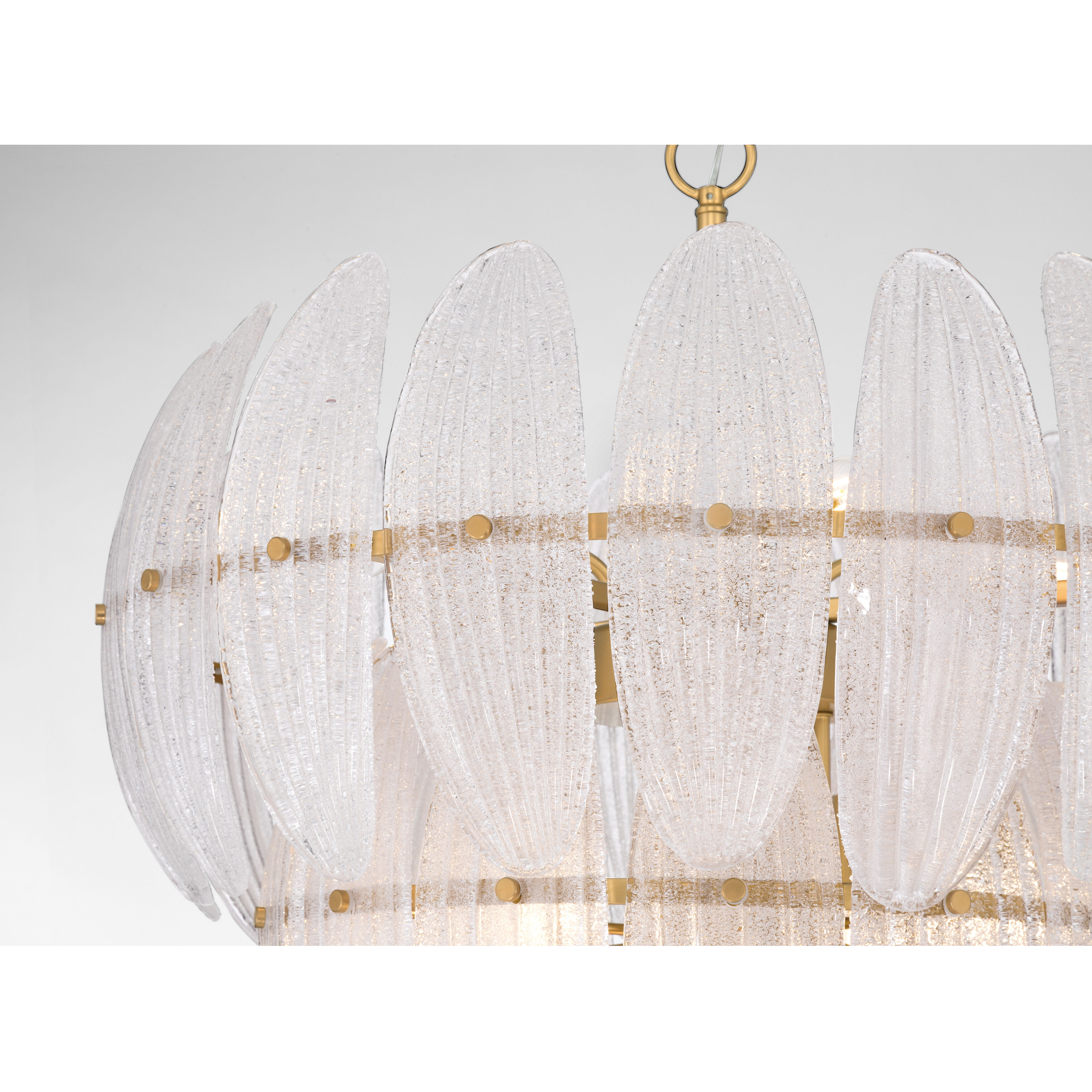 Marclaire 11 Light 26.5 inch Legacy Brass Pendant Ceiling Light in Clear Textured Handmade Glass