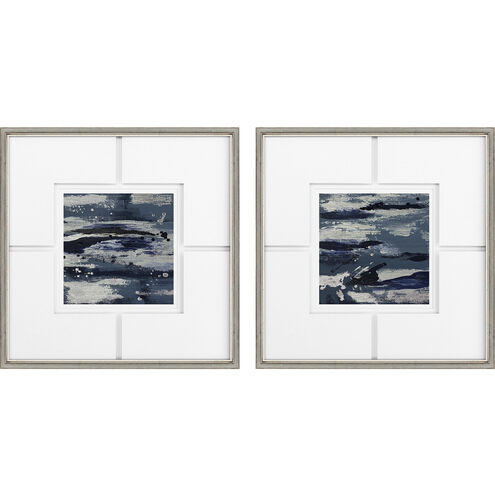 Imprint Blue and Black and Metallic Framed Art