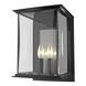 Kingston 2 Light 14.8 inch Coastal Black and Translucent Vintage Platinum Outdoor Sconce in Coastal Black/Translucent Vintage Platinum, Large