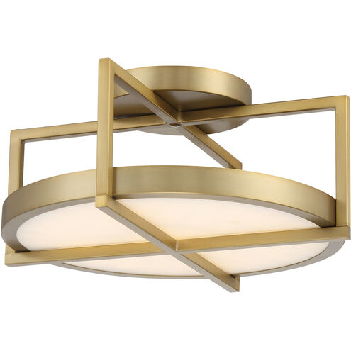 Boada LED 14 inch Soft Brass Semi Flush Ceiling Light
