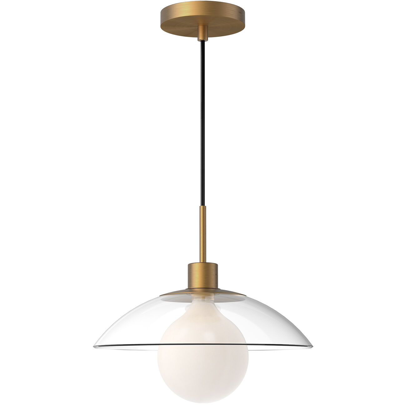 Alora Mood Francesca 1 Light 11.88 inch Aged Gold/Clear Glass Pendant Ceiling Light
