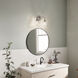 Meller 2 Light 15.25 inch Nickel Textured Bath Vanity Light Wall Light