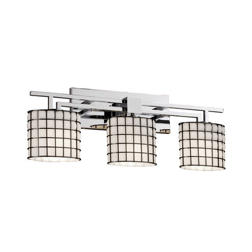 Wire Glass 3 Light 26 inch Matte Black Bath Bar Wall Light in Swirl with Clear Bubbles, Oval, Incandescent