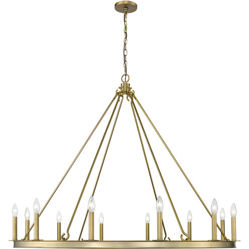 Barclay 12 Light 48 inch Olde Brass Chandelier Ceiling Light