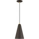 Dulce 1 Light 7 inch Bronze with Antique Brass Accents Mini Pendant Ceiling Light