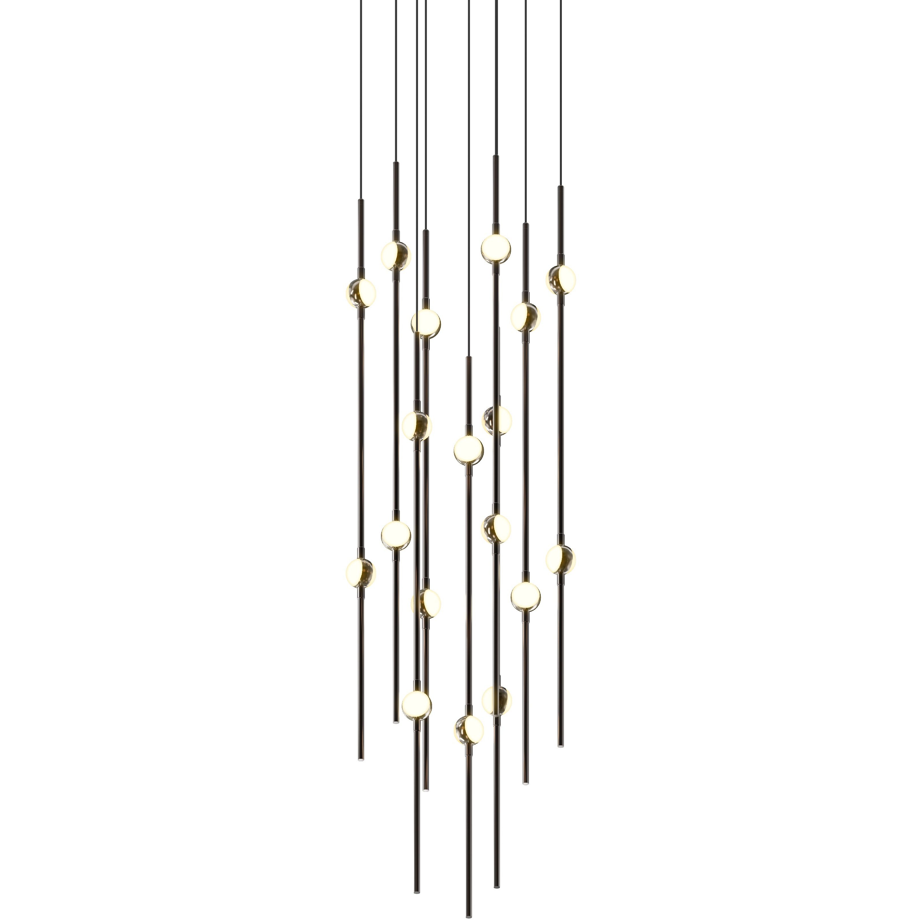 Constellation Aries LED 11.5 inch Espresso Black Pendant Ceiling Light in 20 ft. Cord, 2200K, White Optical Acrylic