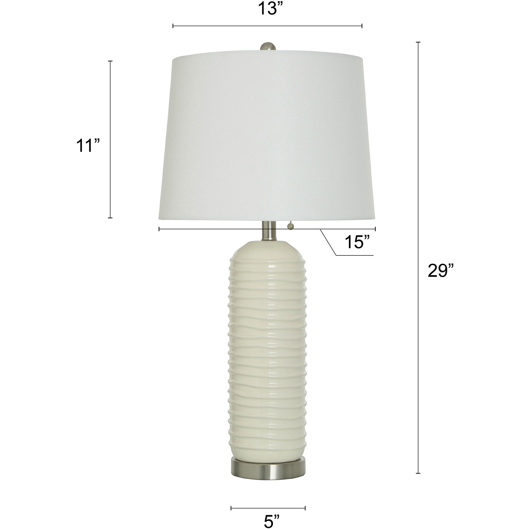 Alba 30 inch 100.00 watt Cream and Nickel Table Lamp Portable Light