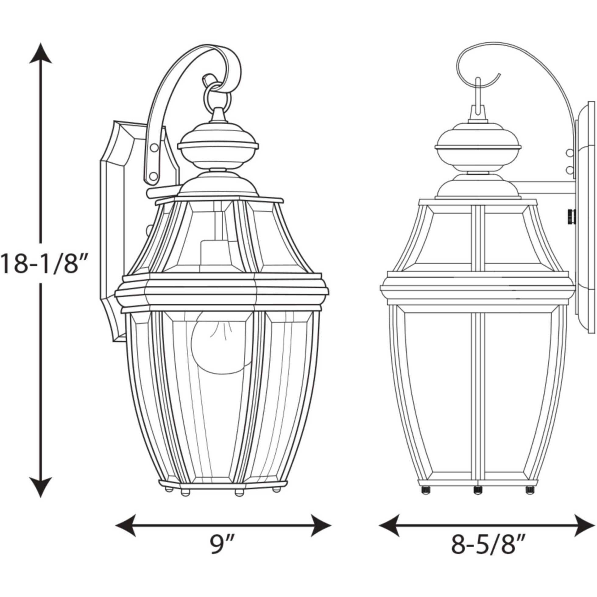 New Haven 1 Light 18 inch Textured Black Outdoor Wall Lantern, Medium