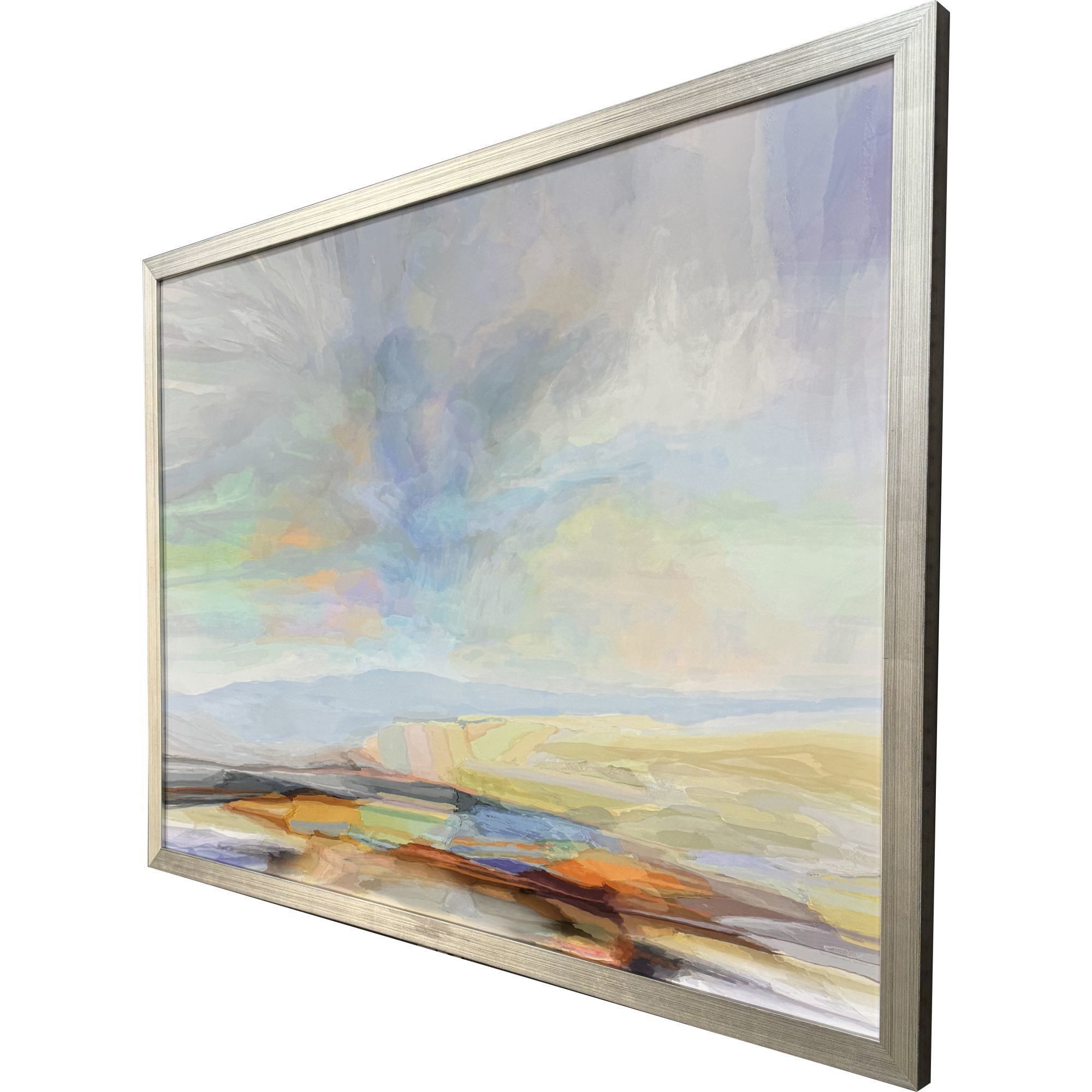 Blue Sky 4 Blue and Green and Multi and Orange Framed Art