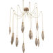 Rock Crystal LED 13.5 inch Novel Brass Swag Multi-Pendant Ceiling Light in 3000K LED, Chilled Bronze