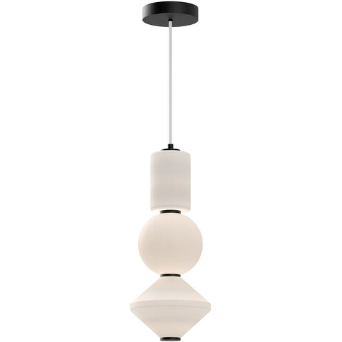 Alora Mood Bijou LED 7.88 inch Matte Black and Opal Matte Glass Pendant Ceiling Light