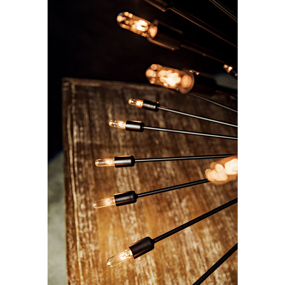 Lampberto 48 Light 45 inch Matte Black Chandelier Ceiling Light