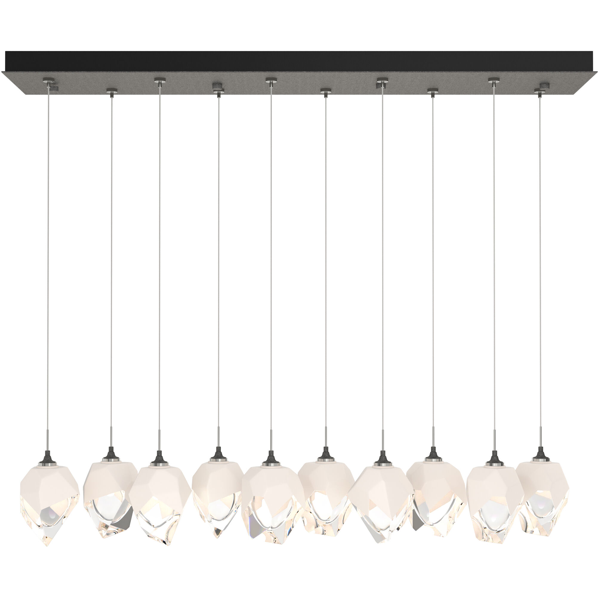 Chrysalis 10 Light 8.5 inch Natural Iron Pendant Ceiling Light in White Crystal, Small