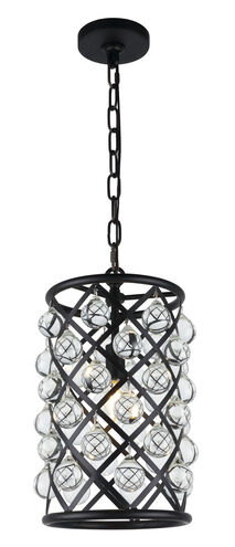 Madison 1 Light 8 inch Matte Black Pendant Ceiling Light, Urban Classic
