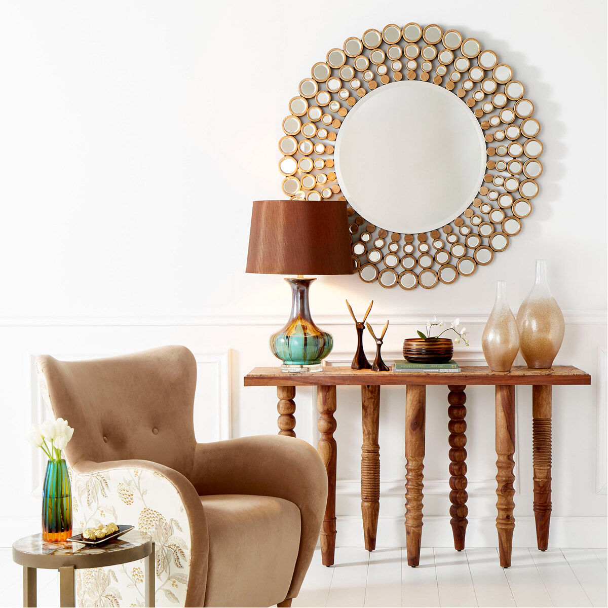 Sundance 16.75 inch Antique Brass Side Table