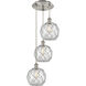Ballston Farmhouse Rope 3 Light 14.75 inch Brushed Satin Nickel Multi Pendant Ceiling Light in Clear Glass with White Rope
