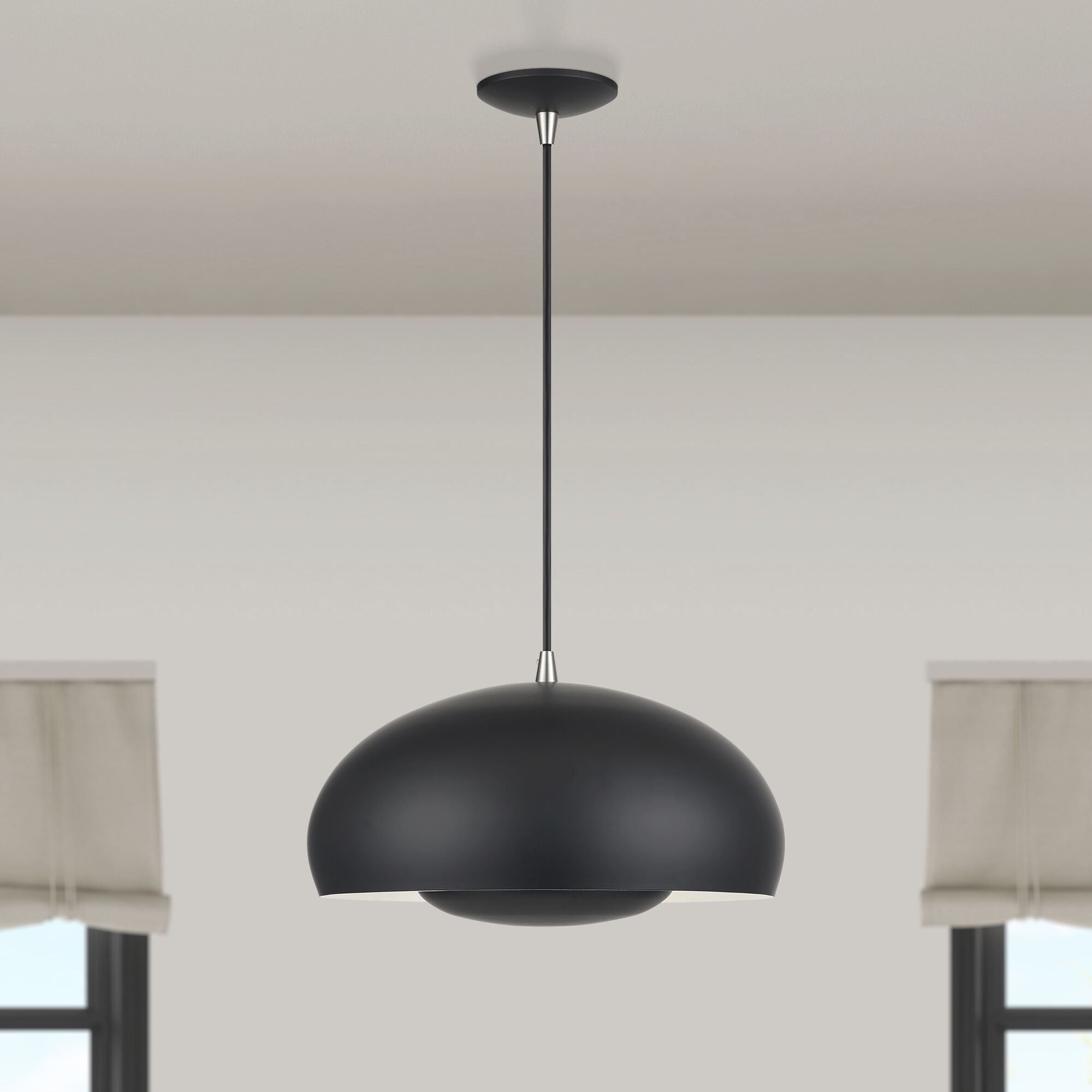 Domma 3 Light 17 inch Black with Brushed Nickel Accents Pendant Ceiling Light