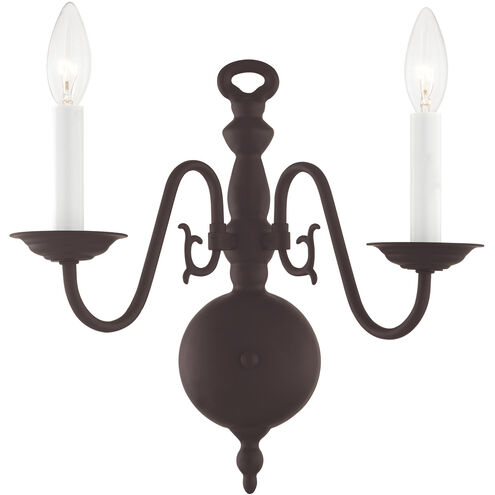 Williamsburgh 2 Light 13 inch Bronze Wall Sconce Wall Light