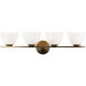 Uptowne 4 Light 26.75 inch Aged Gold Brass Bath Vanity Light Wall Light in Aged Gold Brass and Opal Glass