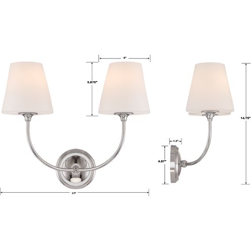 Sylvan 2 Light 17 inch Polished Chrome Sconce Wall Light