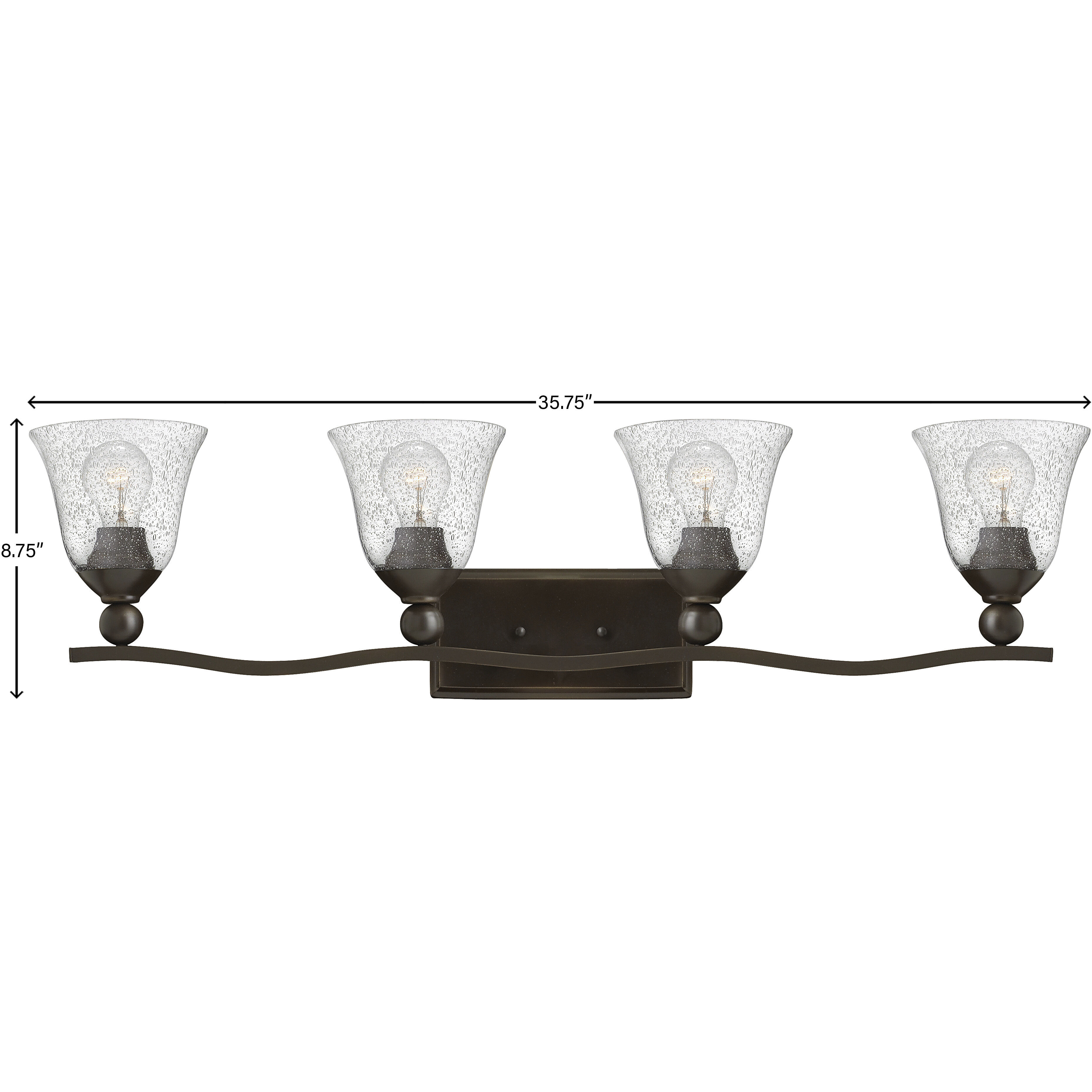 Bolla 4 Light 35.75 inch Olde Bronze Vanity Light Wall Light in Clear Seedy