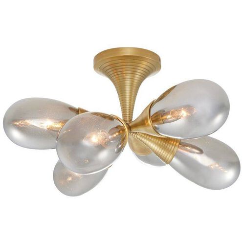 Giselle 6 Light 24 inch Antique Brass Flush Mount Ceiling Light