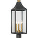 Hurstborne 3 Light 25 inch Dark Matte Black and Painted Legacy Brass Outdoor Post Lantern
