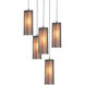 Downtown Mesh 5 Light Burnished Bronze Chandelier Ceiling Light, Round Multi-Pendant