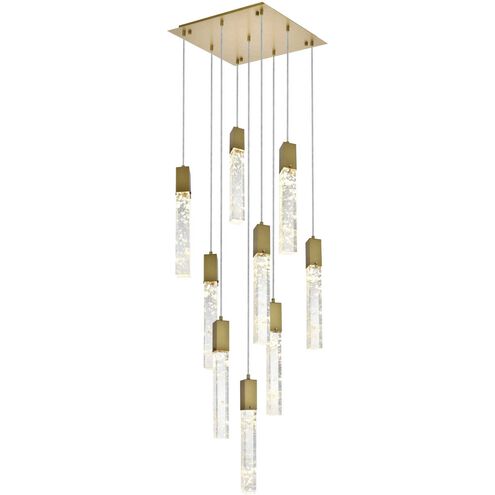 Aurora 9 Light 20 inch Satin Gold Pendant Ceiling Light