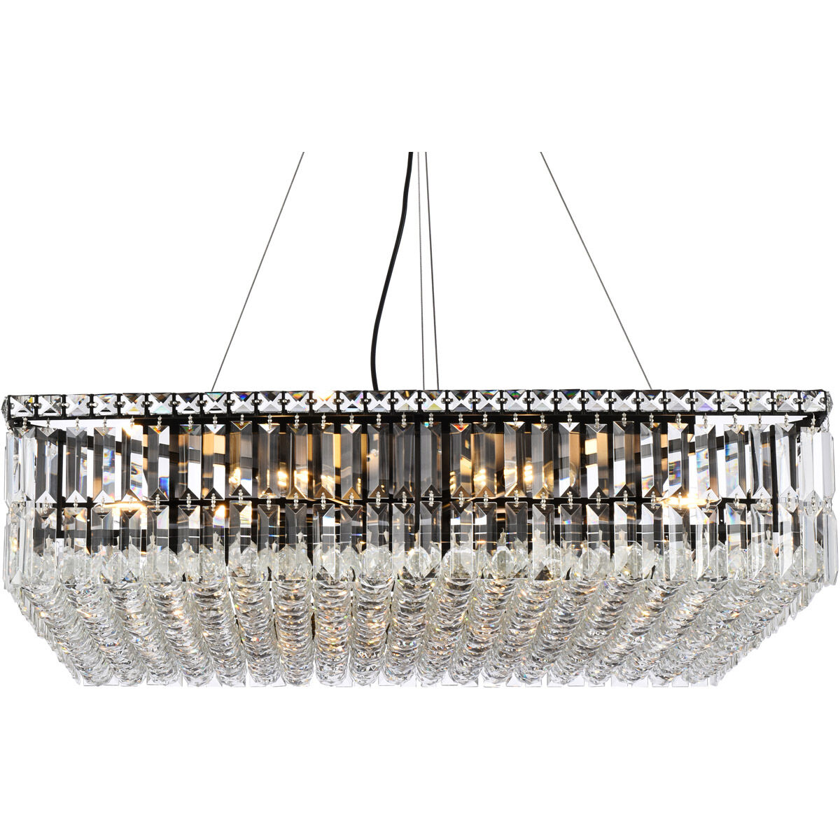 Maxime 12 Light 32 inch Black and Clear Chandelier Ceiling Light in Royal Cut