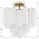 Addis 4 Light 17.75 inch Aged Brass Semi Flush Ceiling Light in White