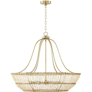 Wren 6 Light 32 inch Matte Brass Chandelier Ceiling Light
