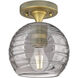 Downtown Urban Crown Point 1 Light 5.88 inch Brushed Brass Flush Mount Ceiling Light