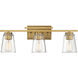 Calhoun 3 Light 24 inch Warm Brass Bathroom Vanity Light Wall Light, Essentials