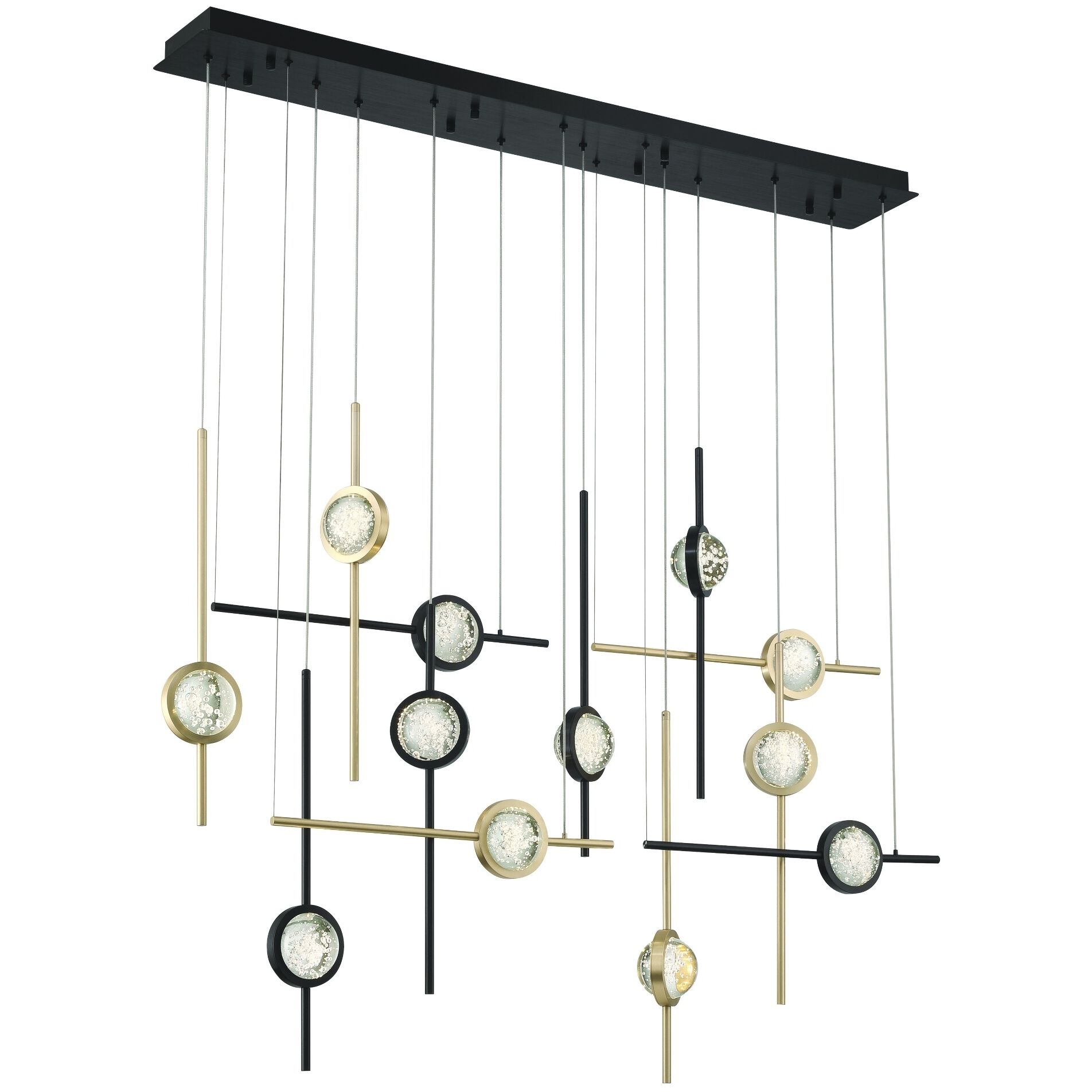 Barletta 12 Light 7.75 inch Gold and Black Chandelier Ceiling Light