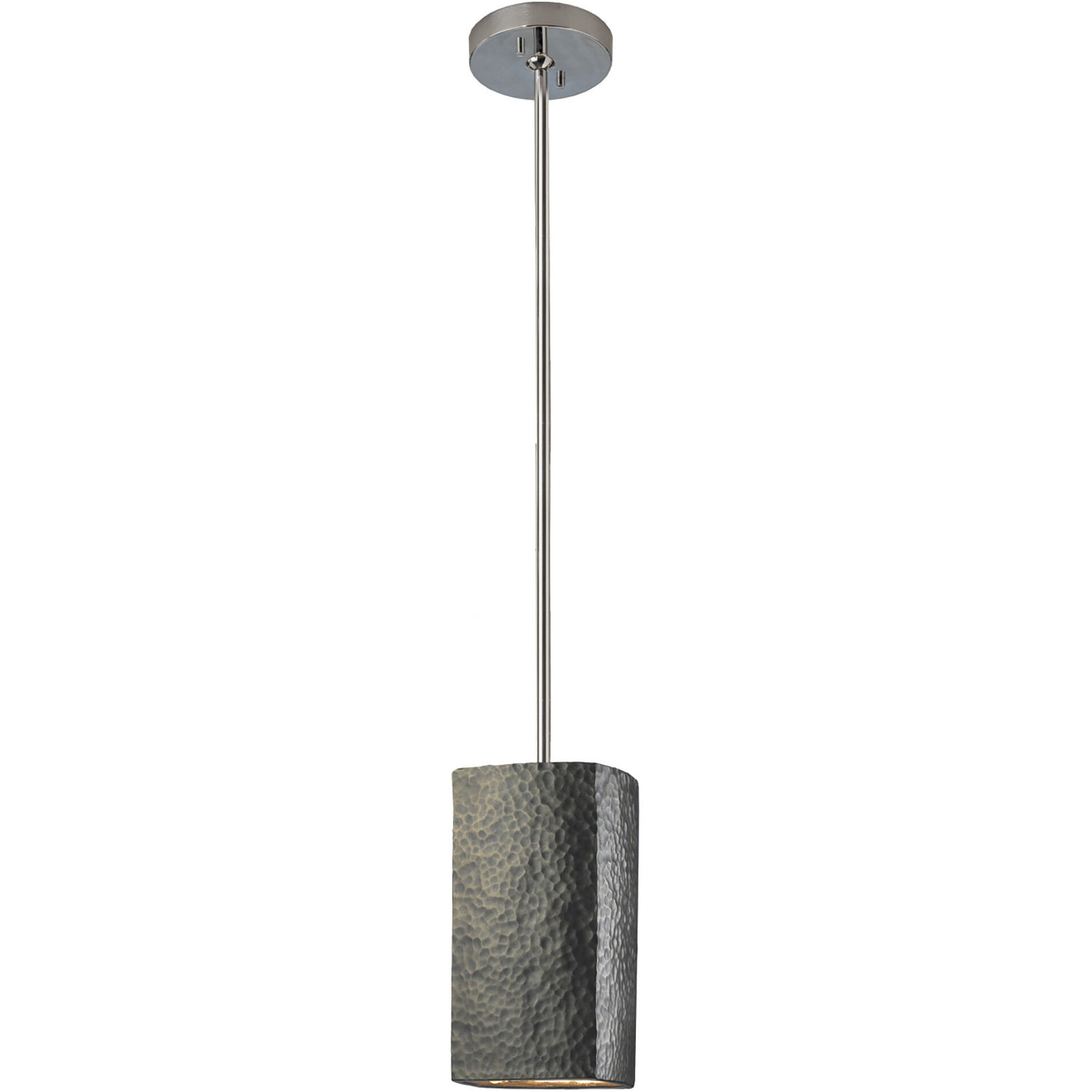 Radiance Collection LED 5.5 inch Hammered Brass with Dark Bronze Pendant Ceiling Light