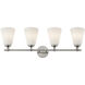 Fusion Collection - Bolzano Family 4 Light 33 inch Brushed Nickel and Opal Bath Bar Wall Light, EVOLV