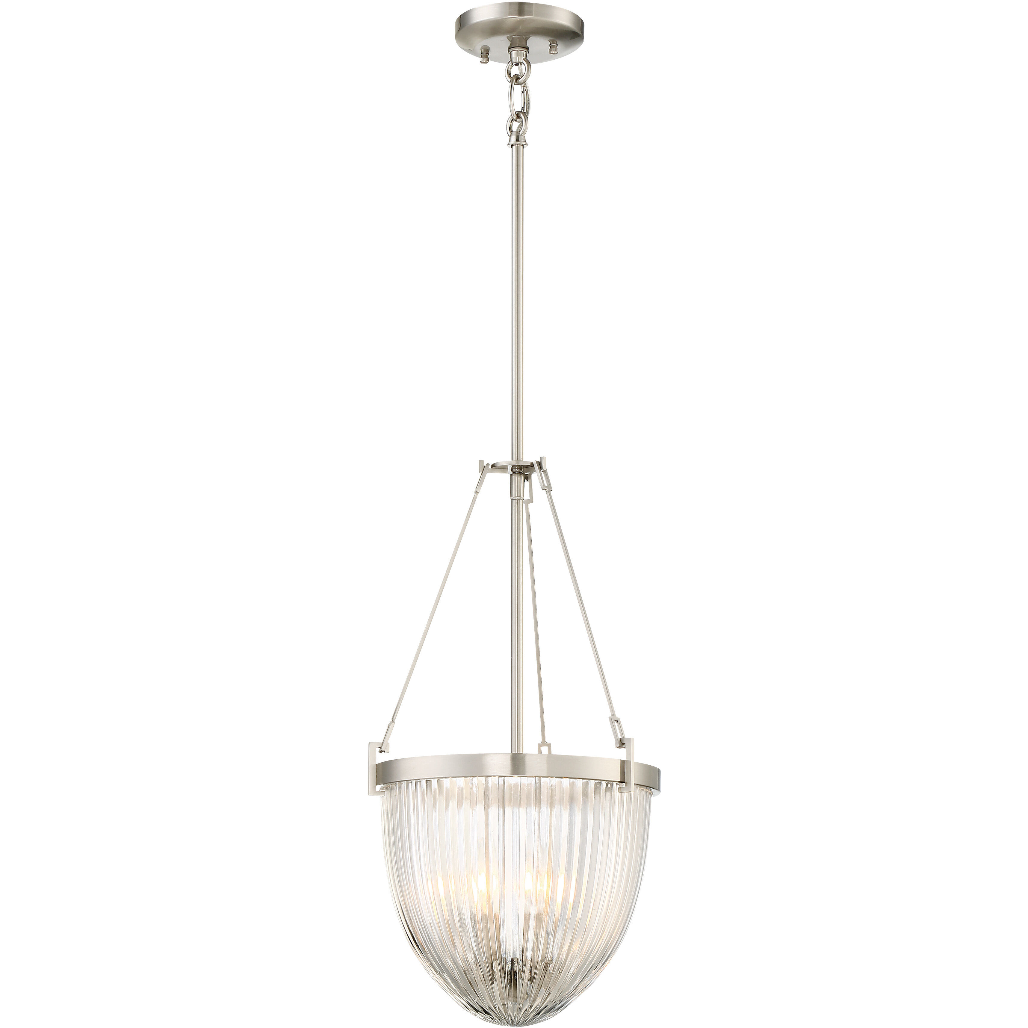 Atrio 3 Light 11.25 inch Brushed Nickel Pendant Ceiling Light